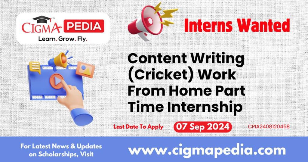 Content Writing (Cricket) Work From Home Part Time Internship by Nettv4u