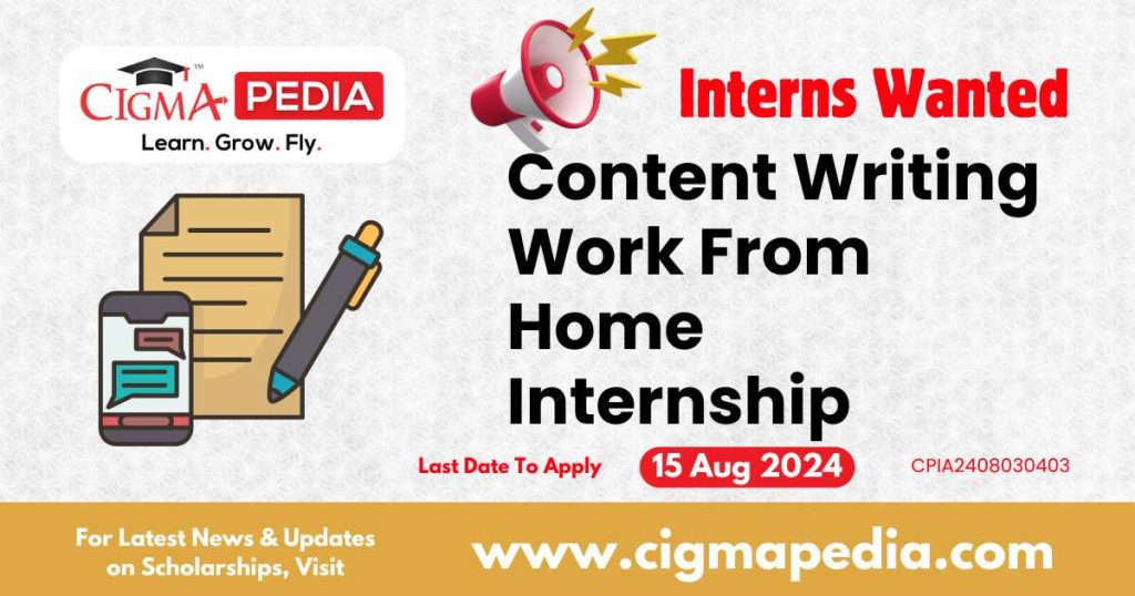 Content Writing Work From Home Internship by Mapping Digiworld Private Limited (MyIndia)