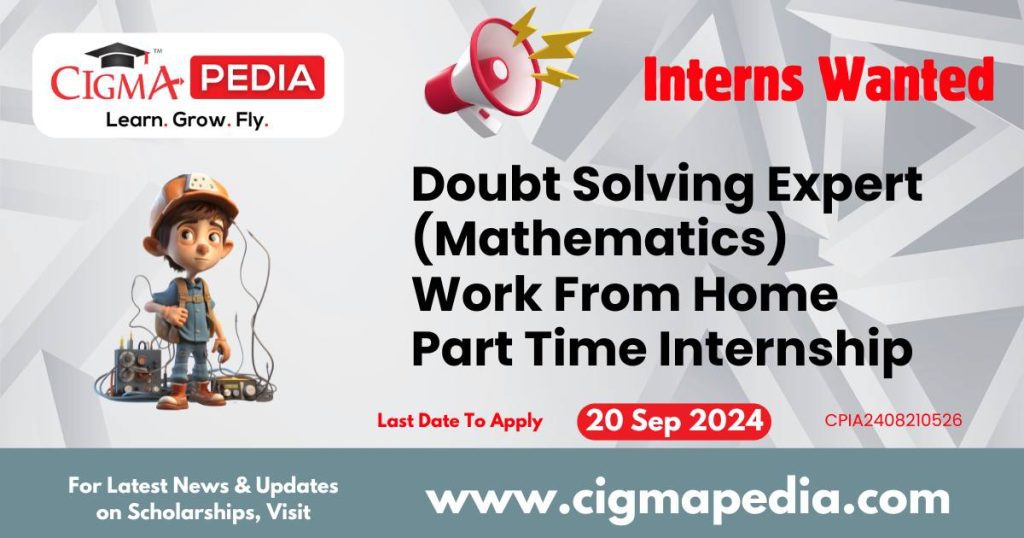 Doubt Solving Expert (Mathematics) Work From Home Part Time Internship by Kunduz Technologies