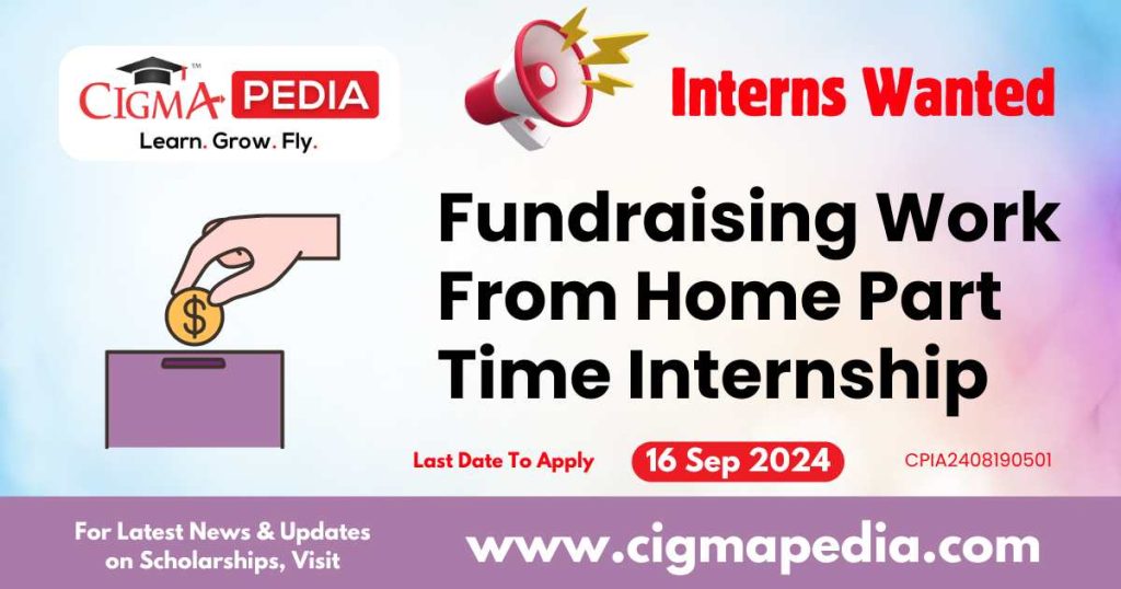 Fundraising Work From Home Part Time Internship