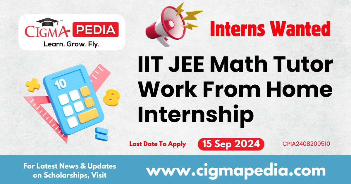 Math Intern IIT JEE Math Tutor Work From Home Internship by Narigiri's Connect To ...