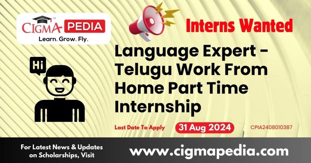 Language Expert Telugu Work From Home Part Time Internship by Guidofie 2024