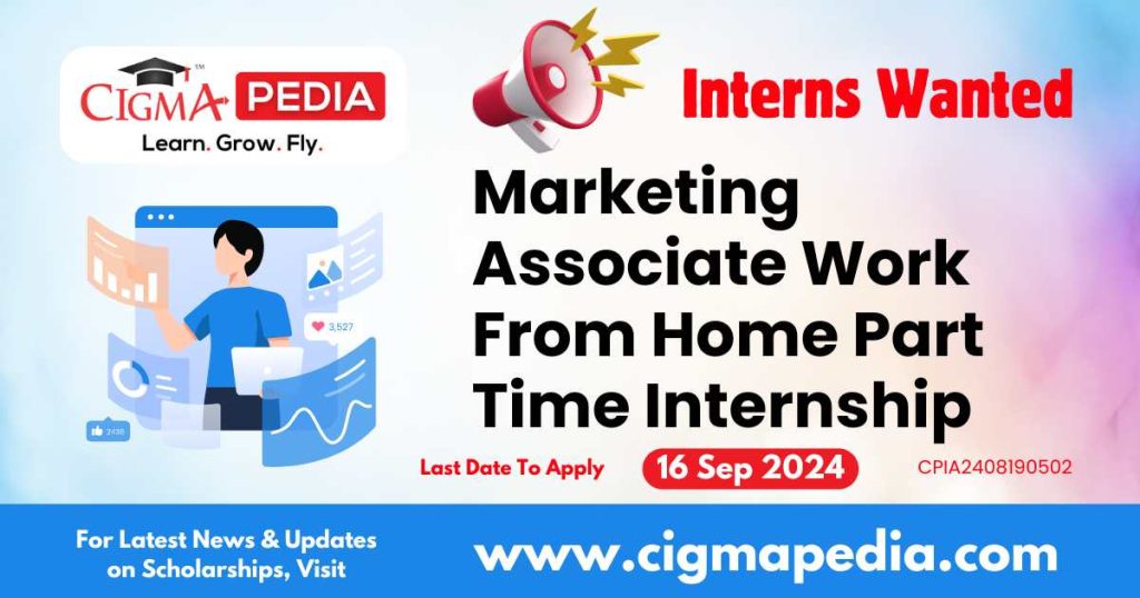 Marketing Associate Work From Home Part Time Internship by Pawzz