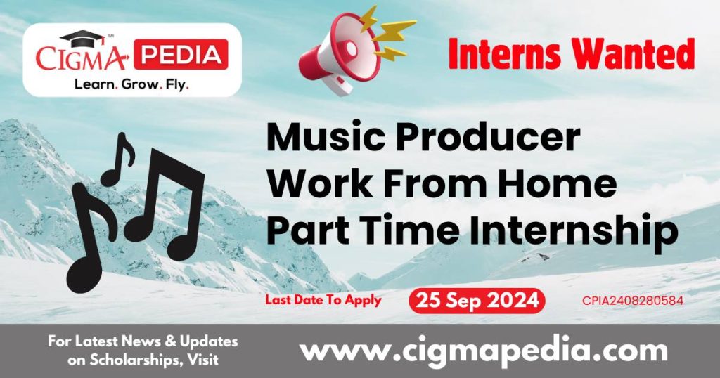 Music Producer Work From Home Part Time Internship by Bollygrad Studioz