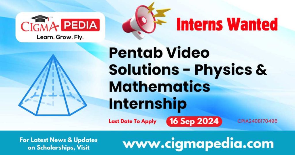 Pentab Video Solutions - Physics & Mathematics Internship