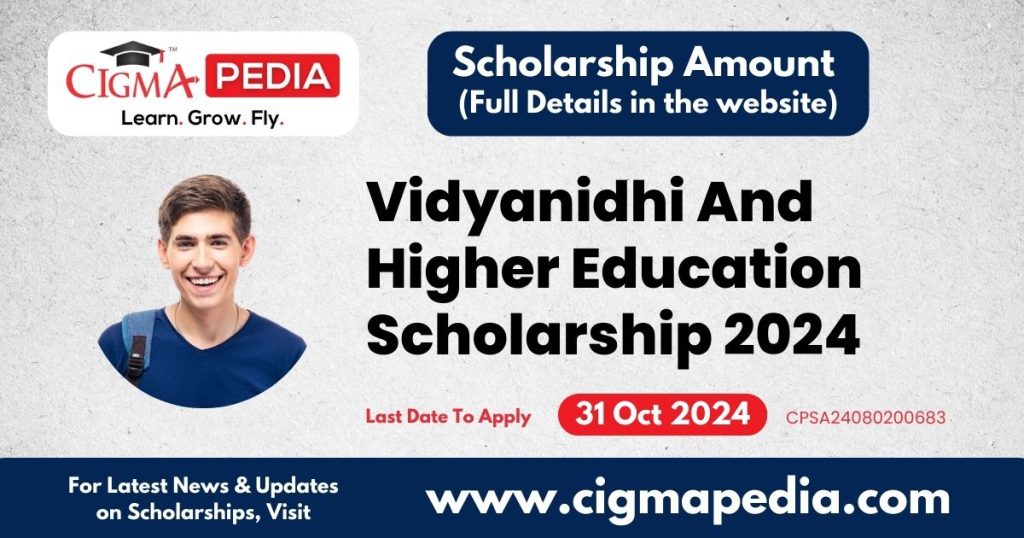 Vidyanidhi And Higher Education Scholarship 2024 For Class 1 to PG ...