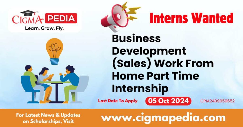 Business Development (Sales) Work From Home Part Time Internship