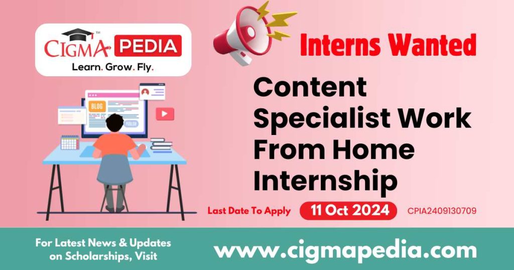 Content Specialist Work From Home Internship