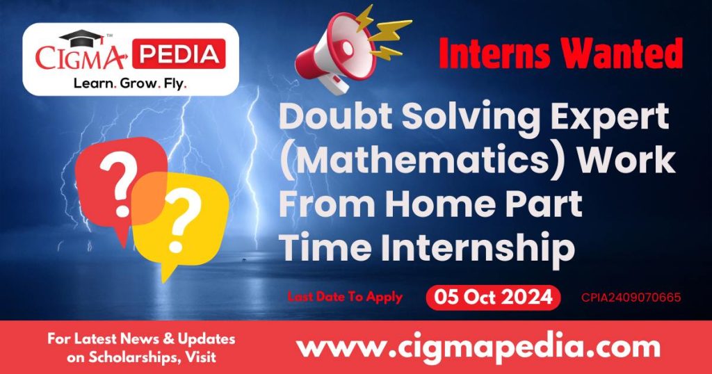 Doubt Solving Expert (Mathematics) Work From Home Part Time Internship by Kunduz Technologies