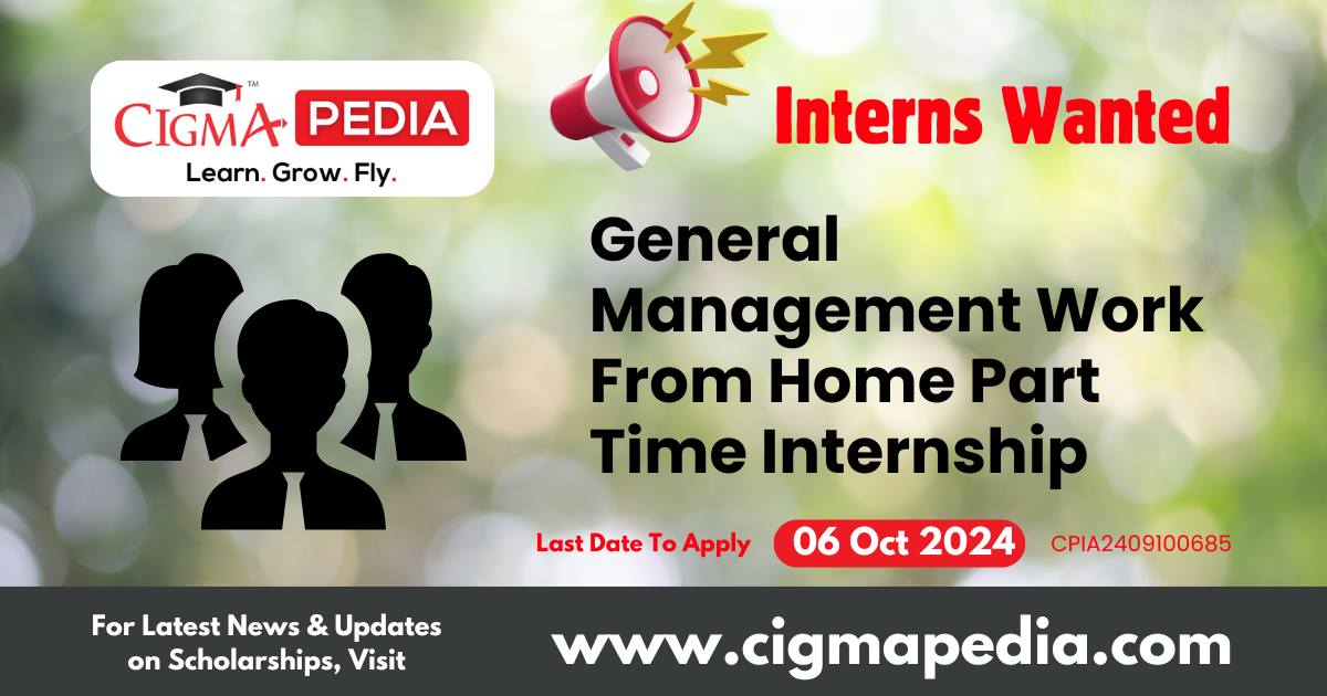 General Management Work From Home Part Time Internship by KISIK ...