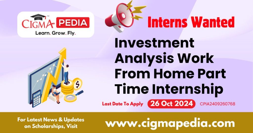 Investment Analysis Work From Home Part Time Internship by B B Advisory