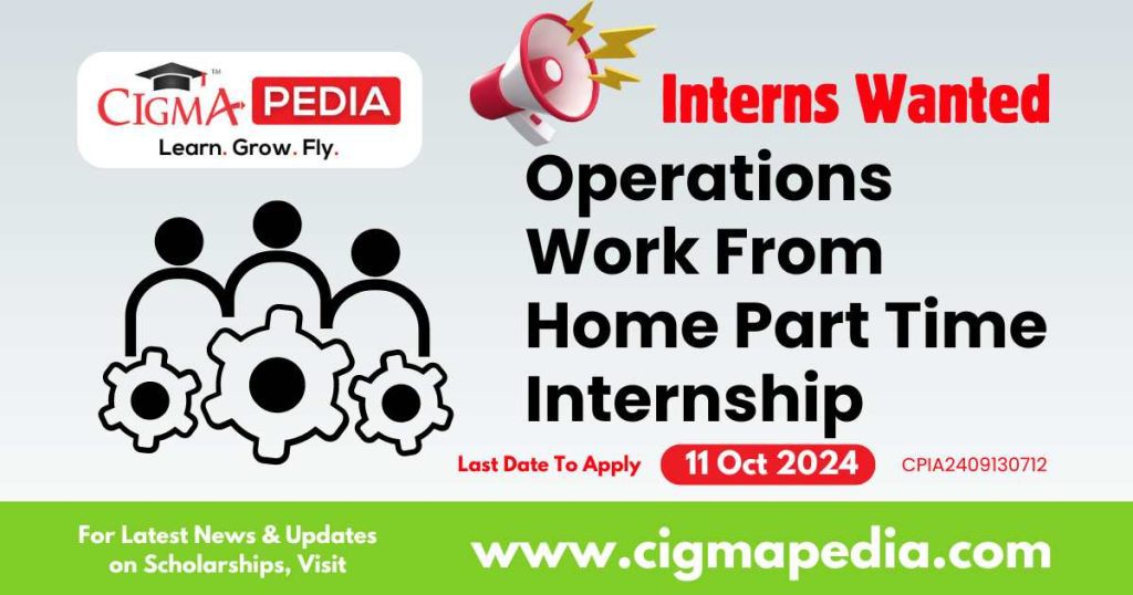 Operations Work From Home Part Time Internship