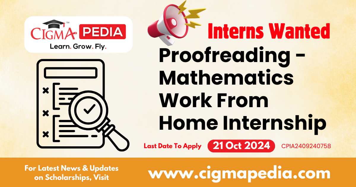 Proofreading - Mathematics Work From Home Internship