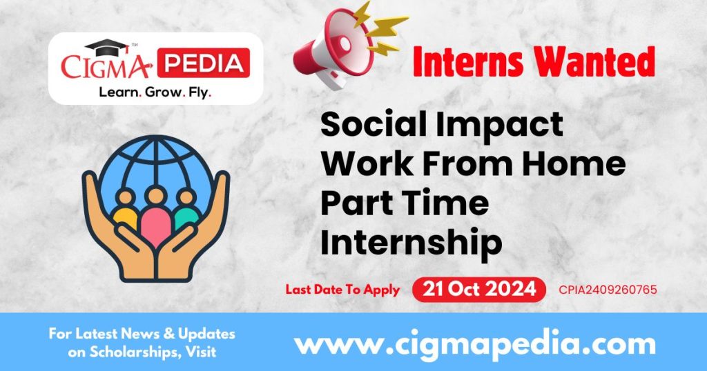 Social Impact Work From Home Part Time Internship