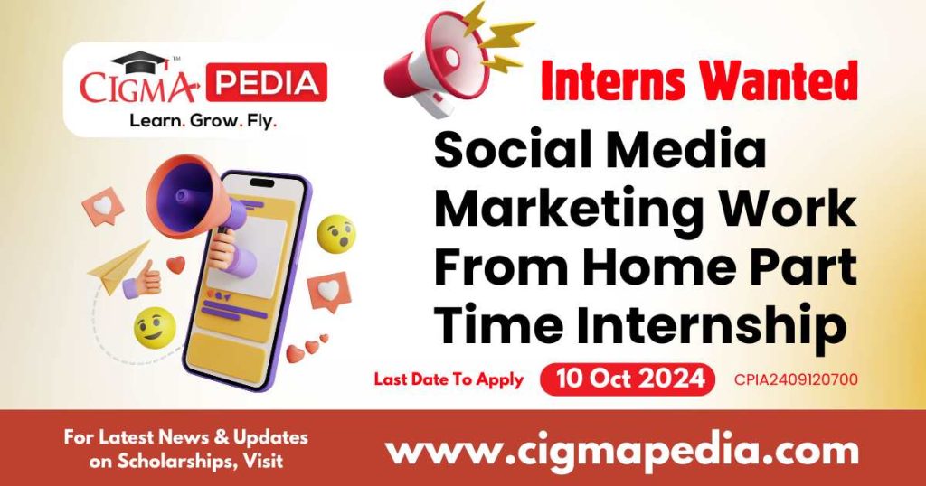 Social Media Marketing Work From Home Part Time Internship