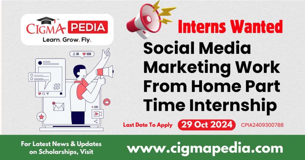 Social Media Marketing Work From Home Part Time Internship