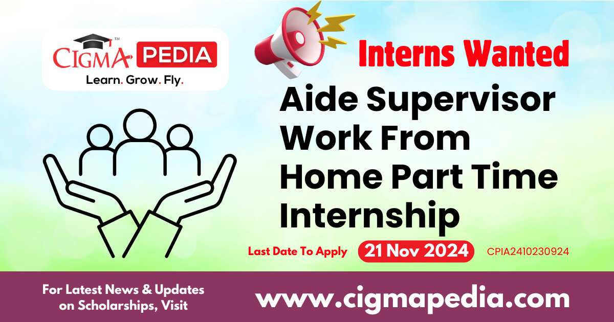 Aide Supervisor Work From Home Part Time Internship