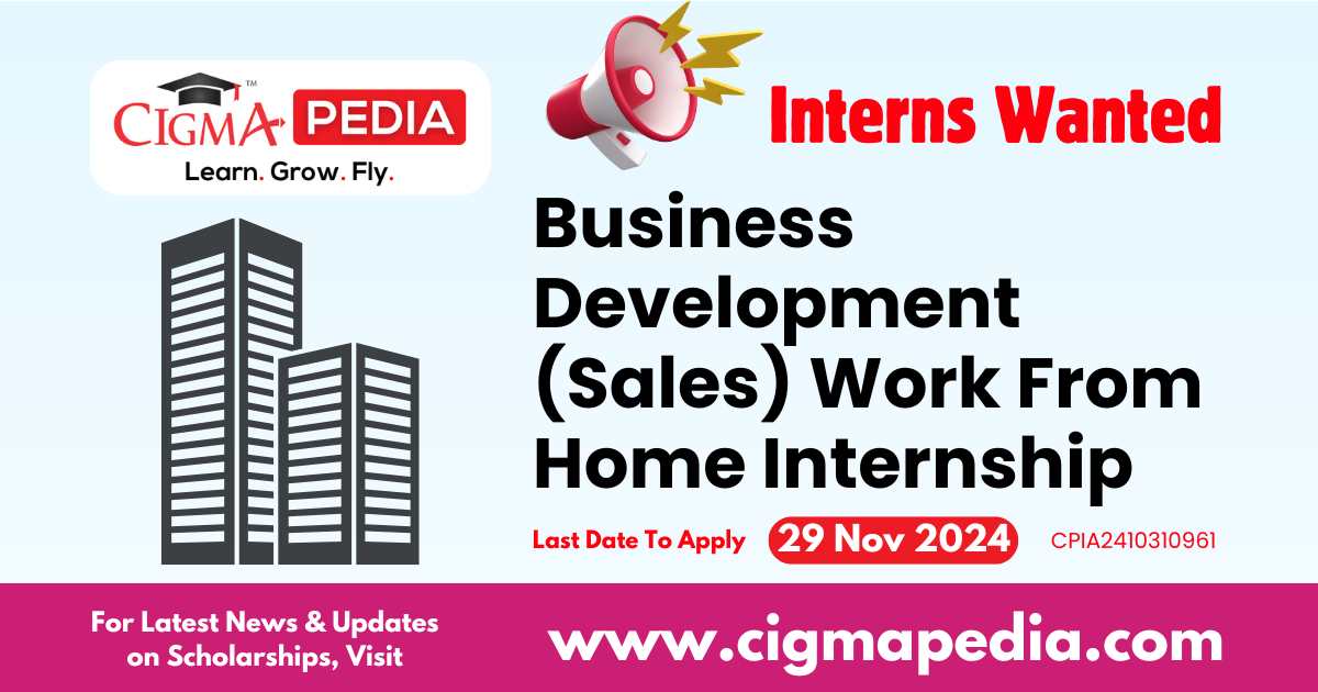 Business Development (Sales) Work From Home Internship