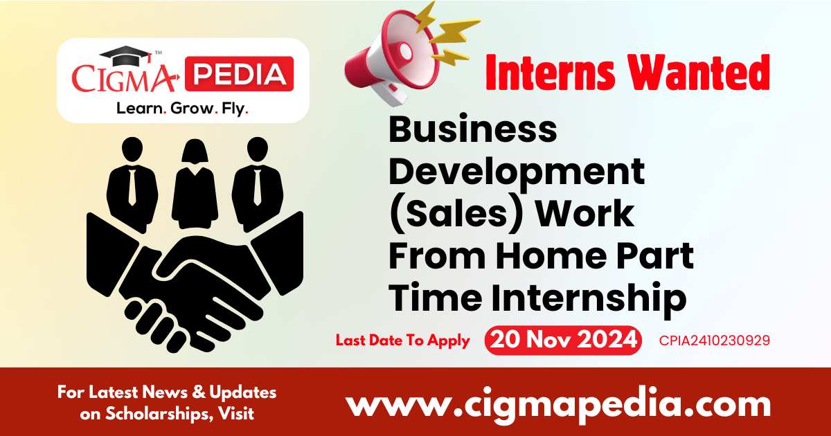 Business Development (Sales) Work From Home Part Time Internship