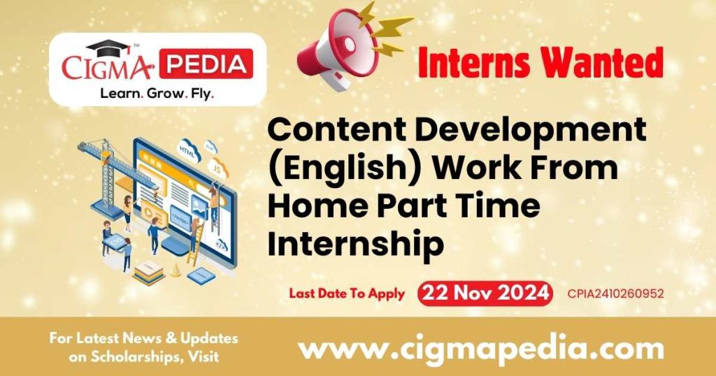 Content Development (English) Work From Home Part Time Internship