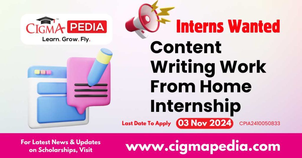 Content Writing Work From Home Internship