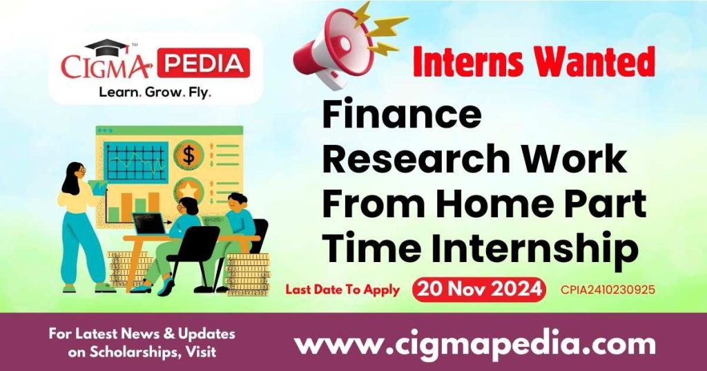 Finance Research Work From Home Part Time Internship