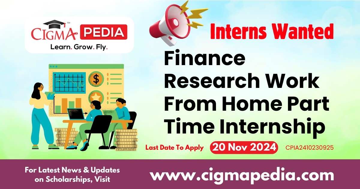 Finance Research Work From Home Part Time Internship