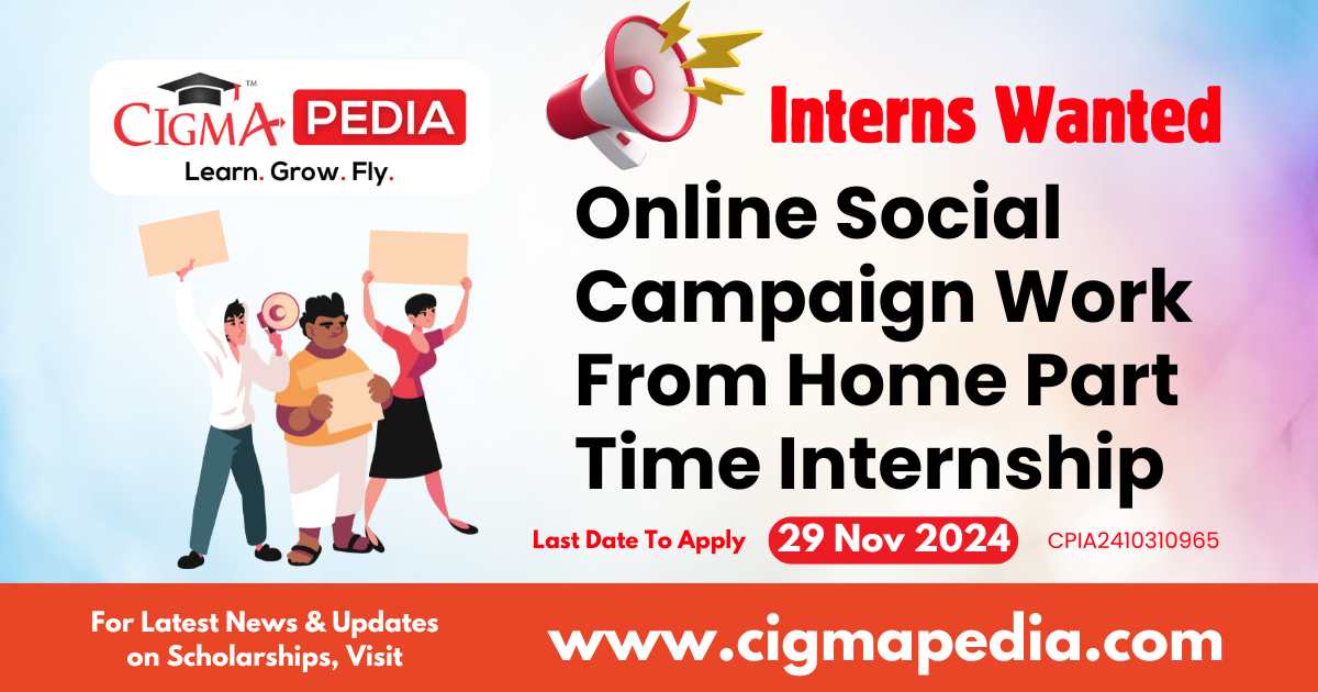 Online Social Campaign Work From Home Part Time Internship