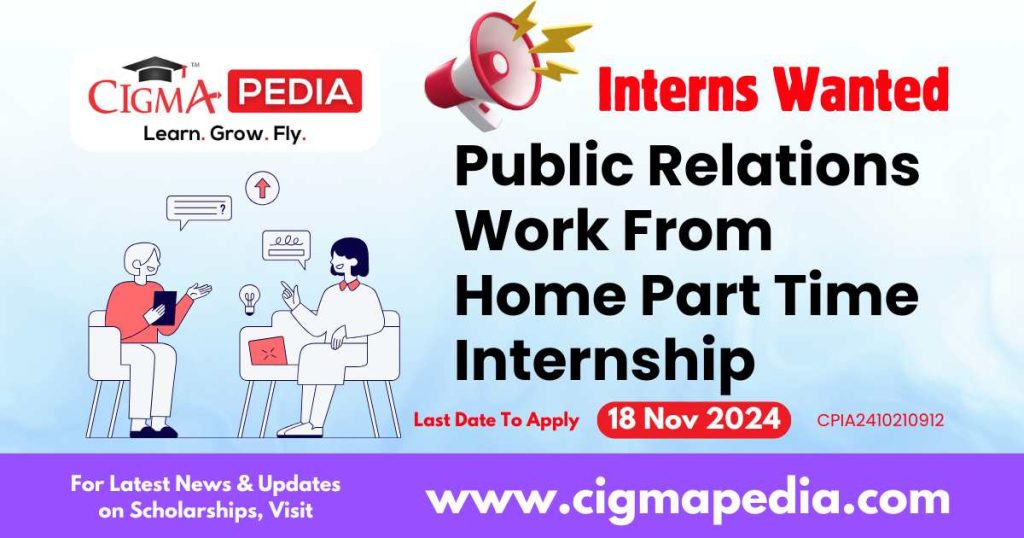 Public Relations Work From Home Part Time Internship