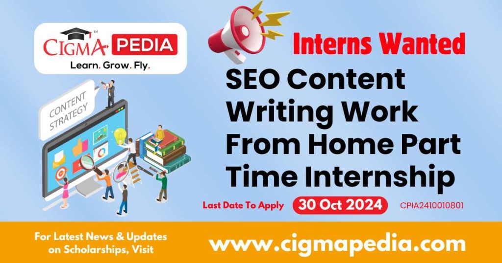 SEO Content Writing Work From Home Part Time Internship