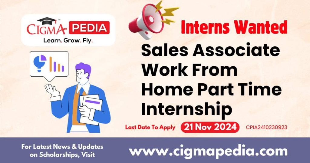 Sales Associate Work From Home Part Time Internship