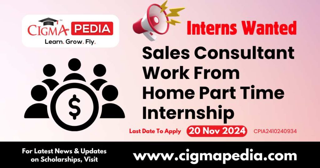 Sales Consultant Work From Home Part Time Internship