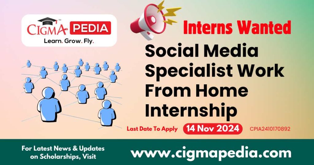 Social Media Specialist Work From Home Internship