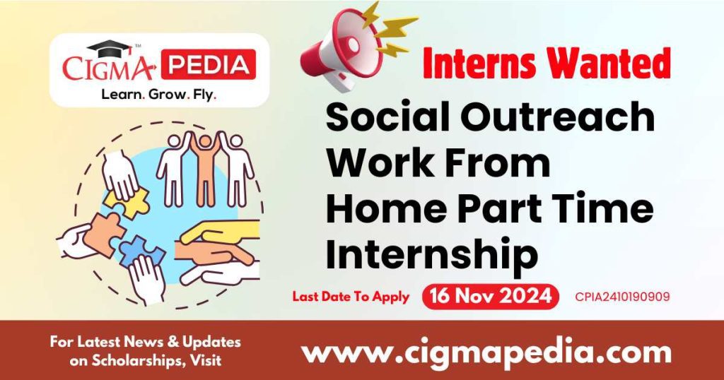 Social Outreach Work From Home Part Time Internship