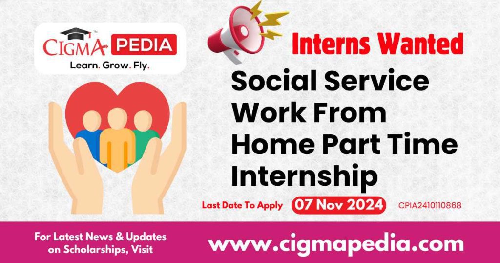 Social Service Work From Home Part Time Internship