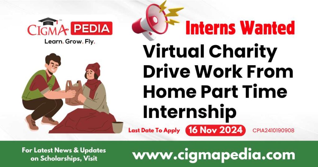 Virtual Charity Drive Work From Home Part Time Internship