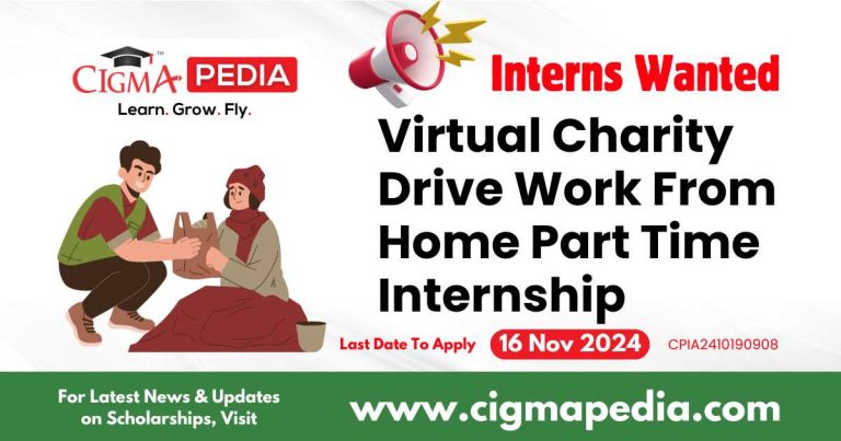 Virtual Charity Drive Work From Home Part Time Internship by Pawzz ...