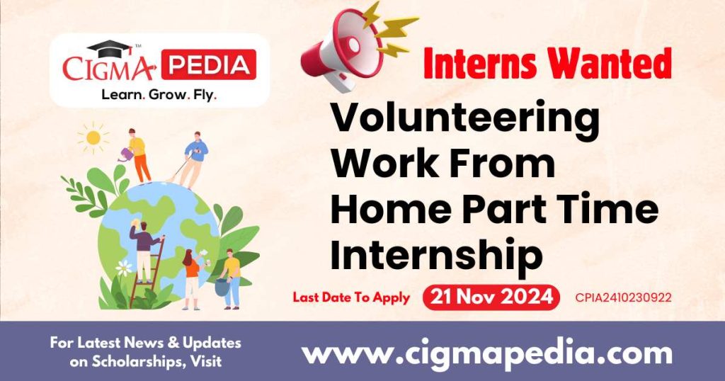 Volunteering Work From Home Part Time Internship