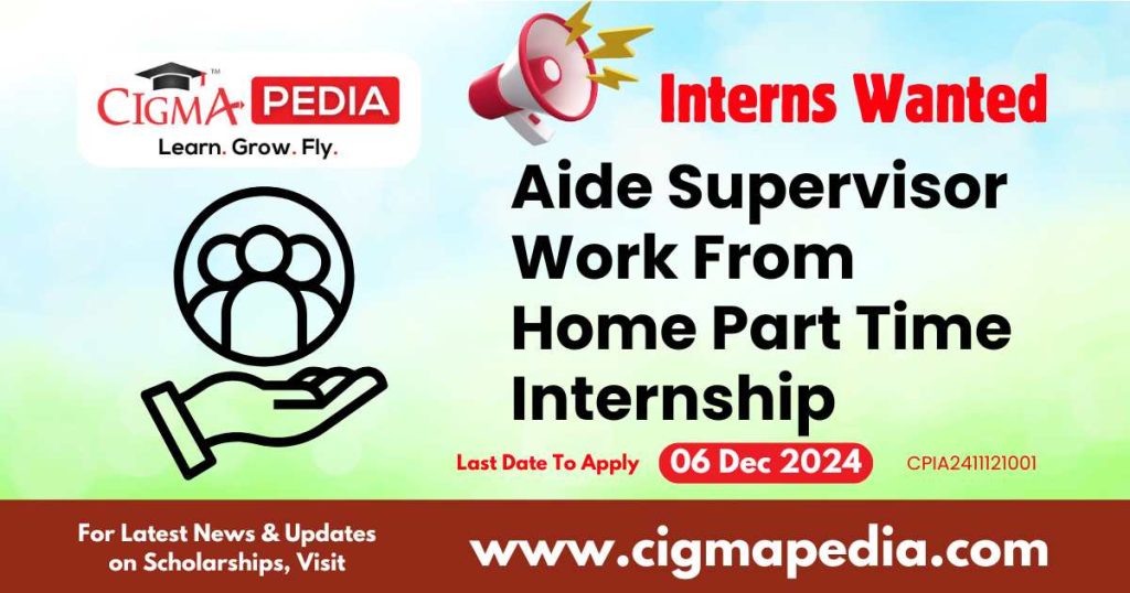 Aide Supervisor Work From Home Part Time Internship