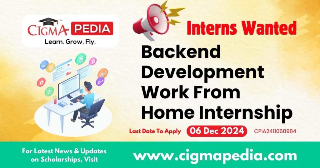 Backend Development Work From Home Internship