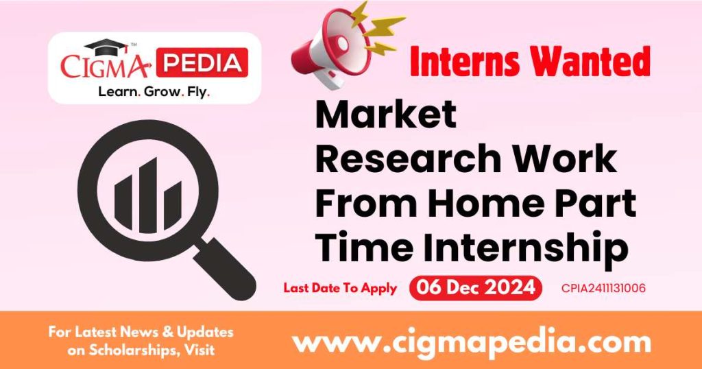 Market Research Work From Home Part Time Internship