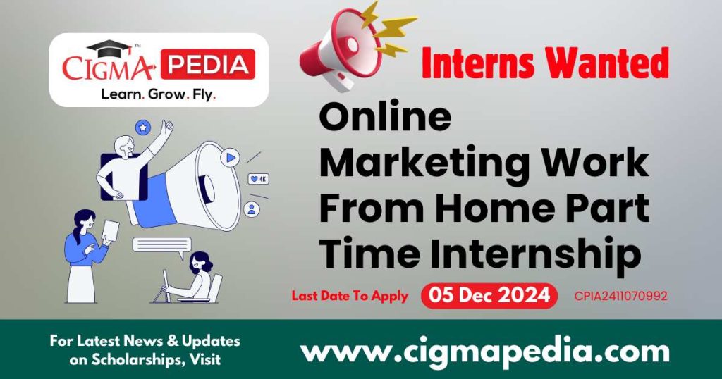 Online Marketing Work From Home Part Time Internship