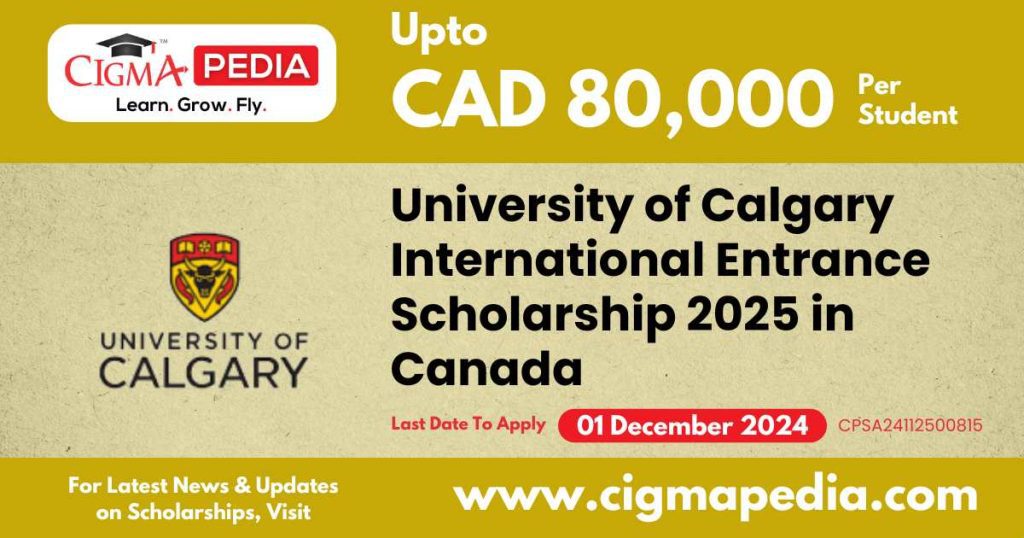 University of Calgary International Entrance Scholarship