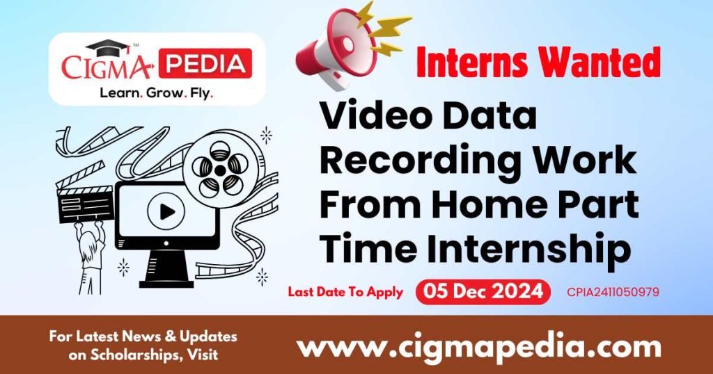 Video Data Recording Work From Home Part Time Internship