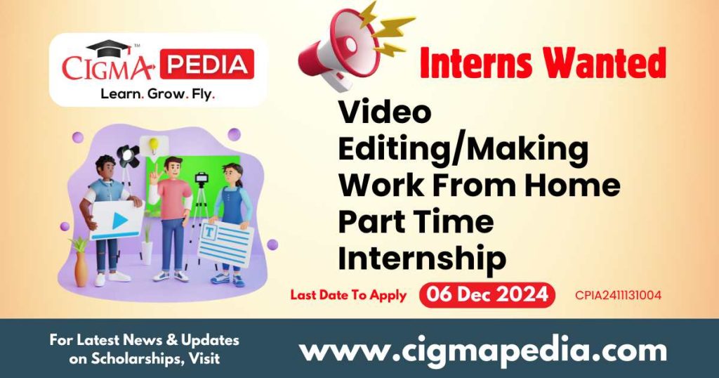 Video Editing/Making Work From Home Part Time Internship