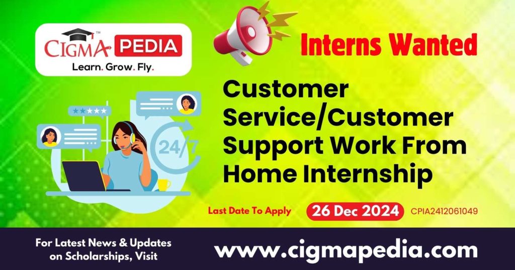 Customer Service/Customer Support Work From Home Internship