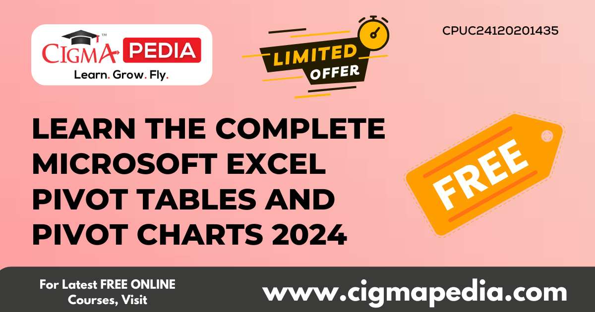 Learn The Complete Microsoft Excel Pivot Tables and Pivot Charts 2024