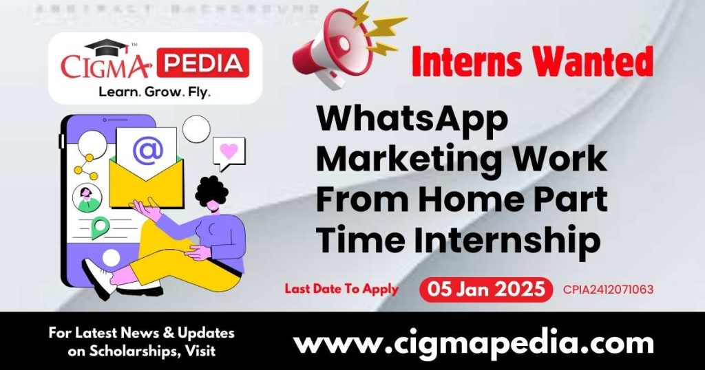 WhatsApp Marketing Work From Home Part Time Internship