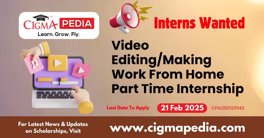 Video Editing/Making Work From Home Part Time Internship