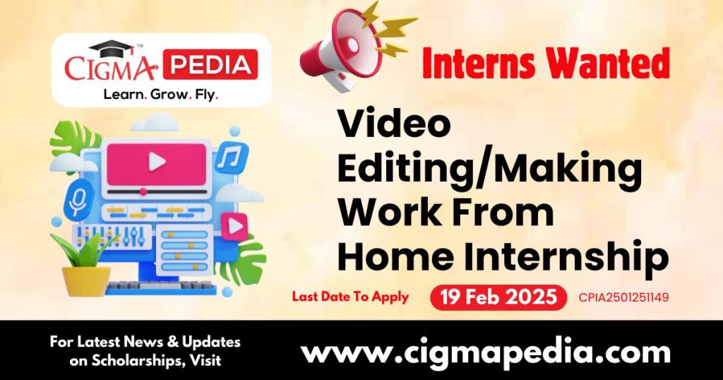 Video Editing/Making Work From Home Internship